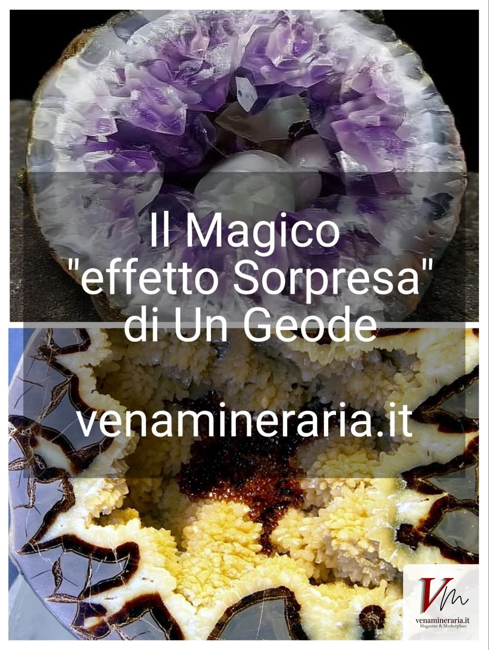 L'effetto sorpresa di un geode: guscio opaco fuori, cristalli scintillanti dentro