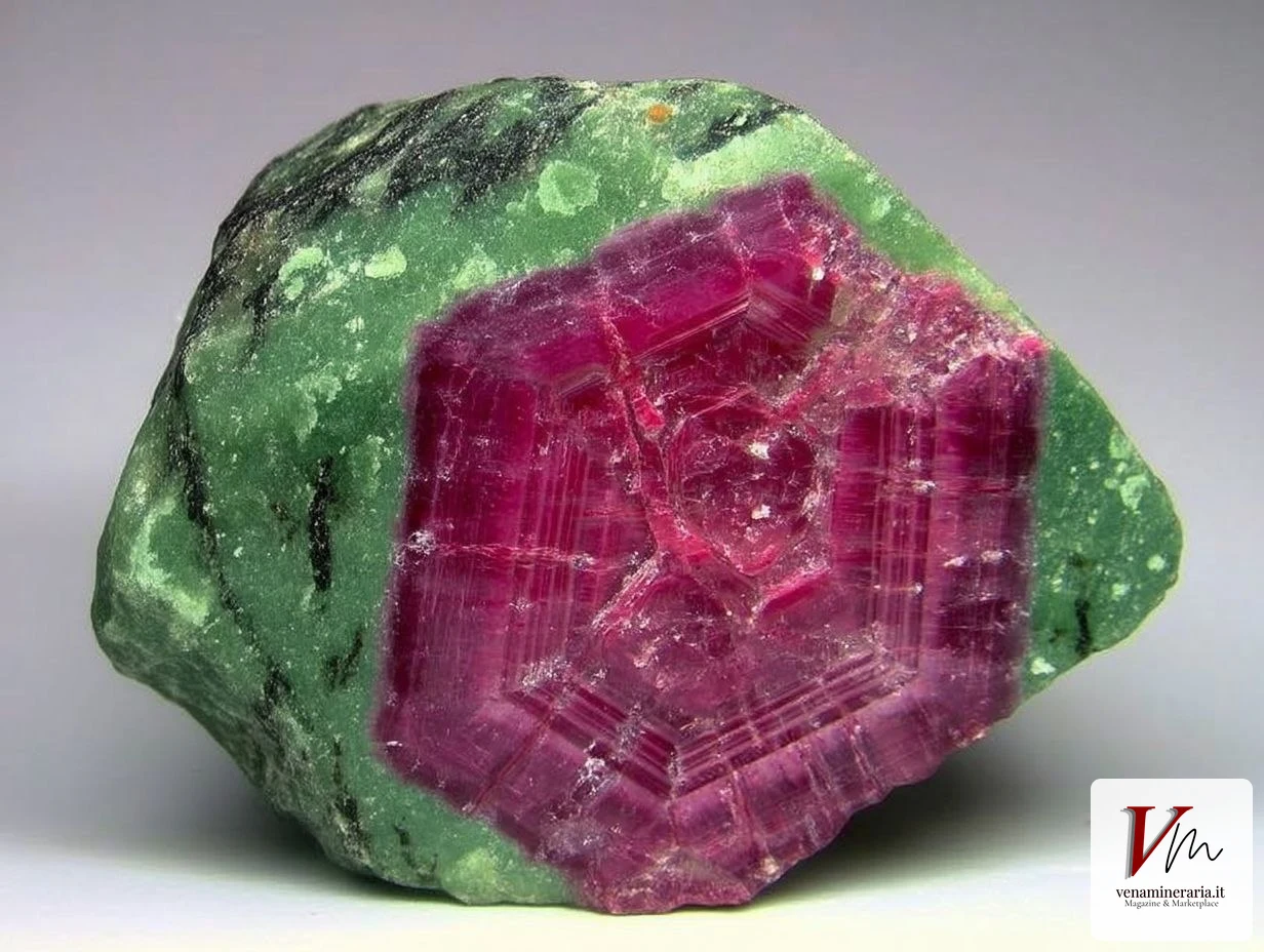 Anyolite e thulite: le altre varietà della zoisite, verde con rubino e rosa