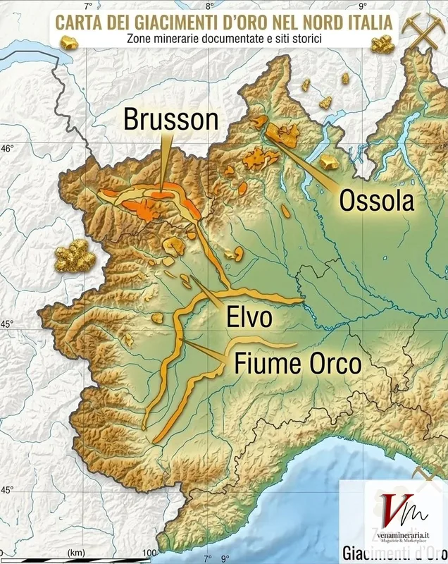 Mappa dell'Oro in Italia: Fiumi Auriferi e Oro Alluvionale