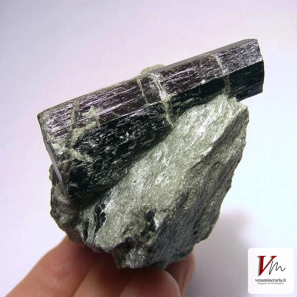 Dravite nera del Plateau Rosa, Breuil-Cervinia (Valle d'Aosta)
