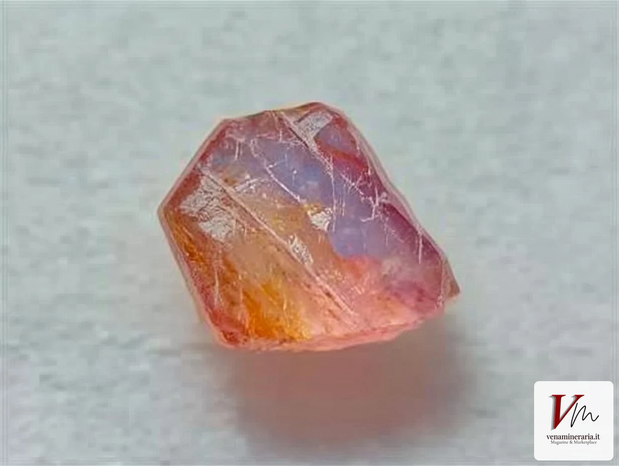 Cristallo grezzo di zaffiro padparadscha