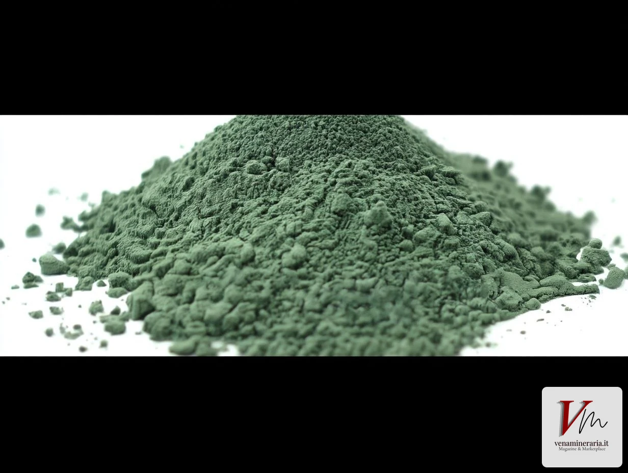 Pigmento terra verde di Verona ottenuto dalla celadonite