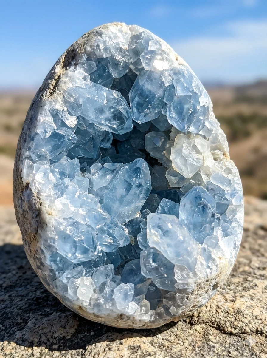 Celestina del Madagascar: come preservare il colore azzurro dalla luce solare.