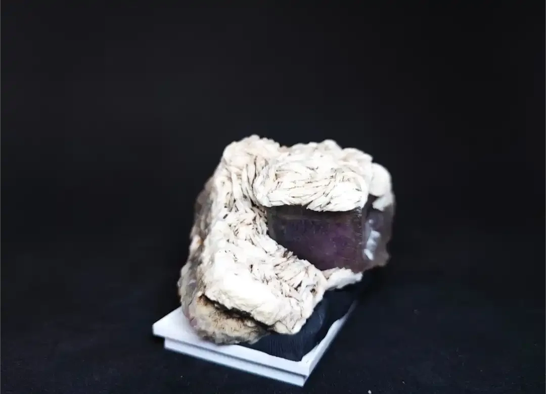 Fluorite con Fantasma Viola su Barite - Monte San Calogero, Termini Imerese