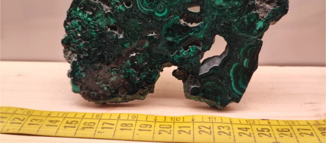 Fetta di malachite lucida del Congo